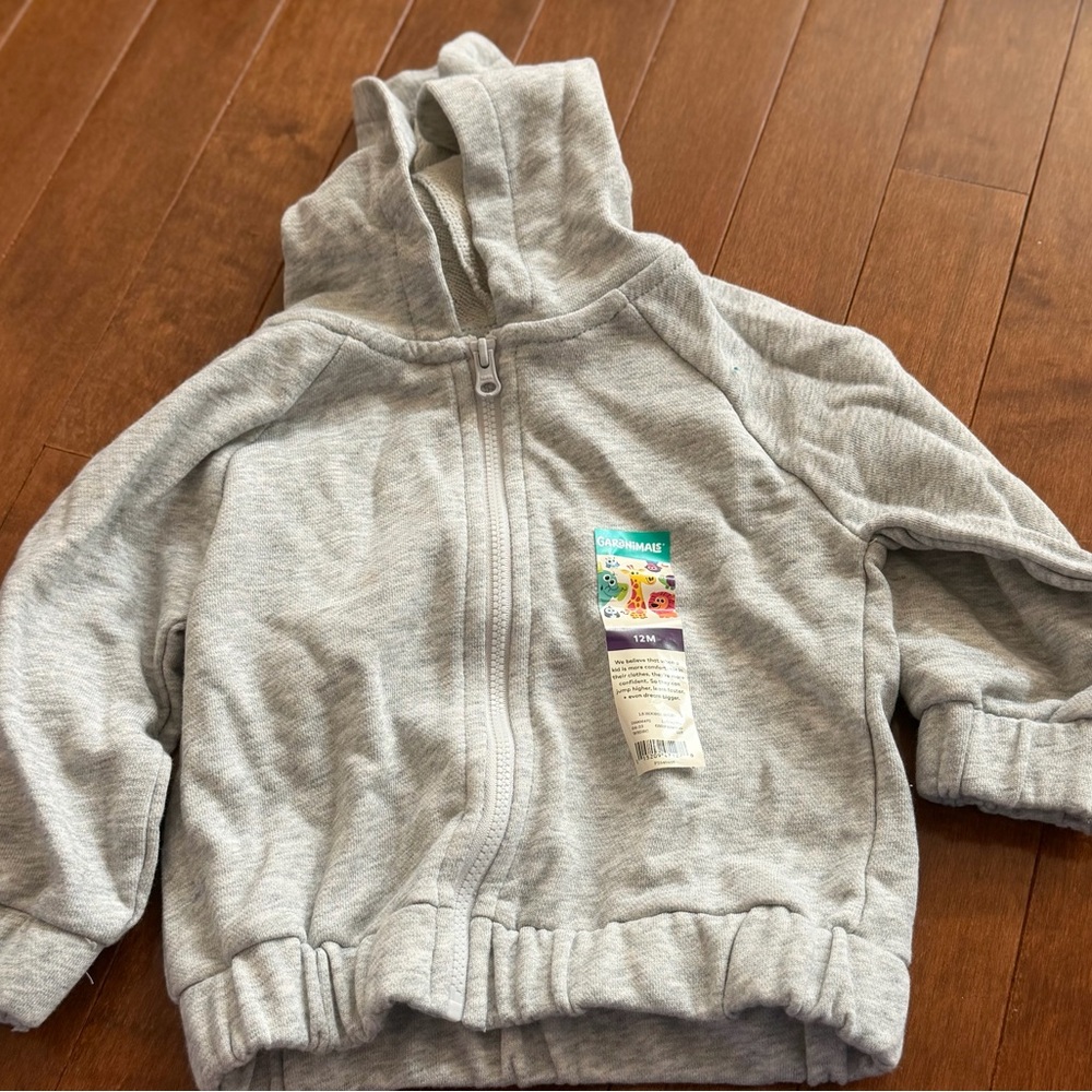 Garanimals Light Gray Hooded Zip-Up Sweatshirt